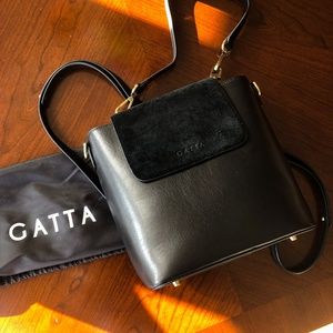 GATTA Christie Noir Camera Bag - Leather + Suede